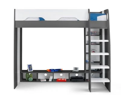 Julian Bowen Galaxy 3ft Single Charcoal and White Wooden Gaming Bed