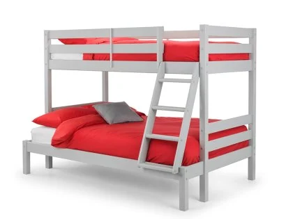 Julian Bowen Merlin 3ft plus 4ft Dove Grey Wooden Triple Bunk Bed Frame