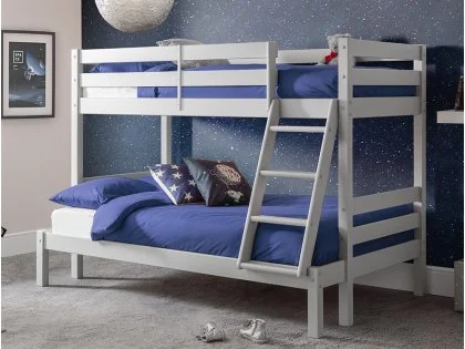 Julian Bowen Merlin Dove Grey Wooden Triple Bunk Bed Frame Julian Bowen Merlin Dove Grey Wooden Triple Bunk Bed Frame