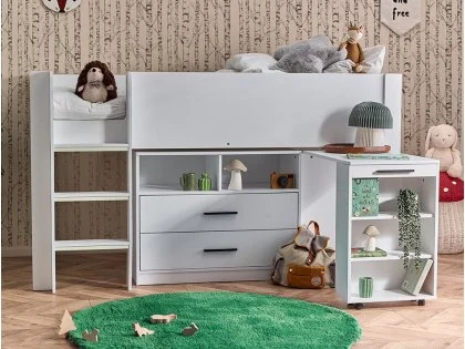 Julian Bowen Otis White Wooden Mid Sleeper Bed Frame Julian Bowen Otis White Wooden Mid Sleeper Bed Frame