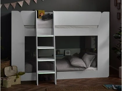 Julian Bowen Parsec 3ft Single White Wooden Bunk Bed Frame