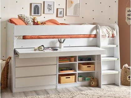 Julian Bowen Vespa White Wooden Cabin Bed Frame Julian Bowen Vespa White Wooden Cabin Bed Frame