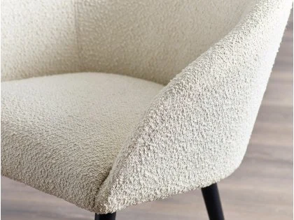 Julian Bowen Amari White Boucle Fabric Accent Chair