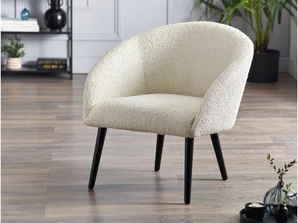 Julian Bowen Amari White Boucle Fabric Accent Chair Julian Bowen Amari White Boucle Fabric Accent Chair