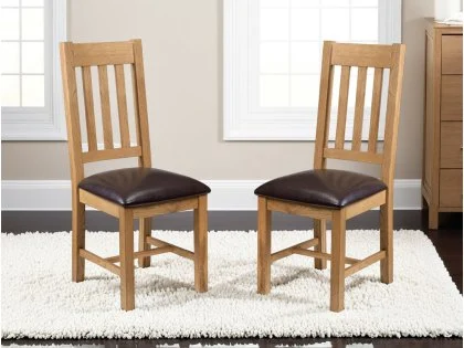 Julian Bowen Astoria Set of 2 Waxed Oak Dining Chairs Julian Bowen Astoria Set of 2 Waxed Oak Dining Chairs