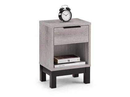 Julian Bowen Bali Grey Oak 1 Drawer Bedside Table