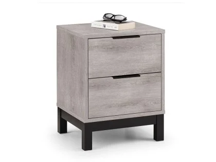 Julian Bowen Bali Grey Oak 2 Drawer Bedside Table