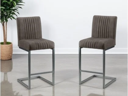 Julian Bowen Brooklyn Set of 2 Charcoal Grey Faux Suede Bar Stools Julian Bowen Brooklyn Set of 2 Charcoal Grey Faux Suede Bar Stools