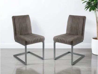 Julian Bowen Brooklyn Set of 2 Charcoal Grey Faux Suede Dining Chairs Julian Bowen Brooklyn Set of 2 Charcoal Grey Faux Suede Dining Chairs