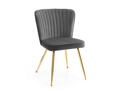 Julian Bowen Cannes Grey Velvet Dining Chair