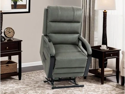 ASC Regal Dual Motor Grey Faux Leather Riser Recliner Chair ASC Regal Dual Motor Grey Faux Leather Riser Recliner Chair