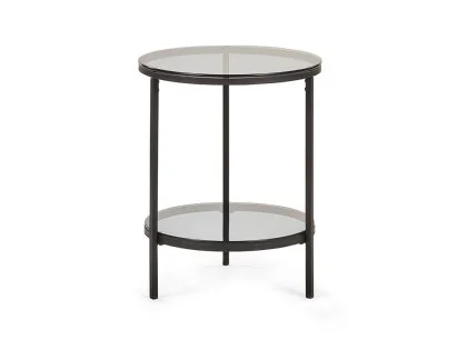 Julian Bowen Chicago Smoked Glass Circular Lamp Table