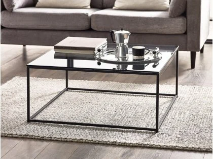 Julian Bowen Chicago Smoked Glass Square Coffee Table Julian Bowen Chicago Smoked Glass Square Coffee Table