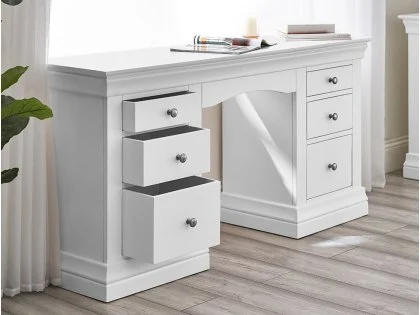 Julian Bowen Clermont Surf White 6 Drawer Dressing Table