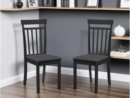 Julian Bowen Coast Set of 2 Black Wooden Dining Chairs Julian Bowen Coast Set of 2 Black Wooden Dining Chairs