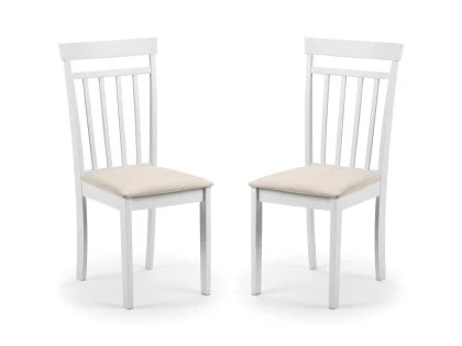 Julian Bowen Coast Set of 2 White Wooden Dining Chairs