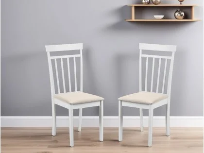 Julian Bowen Coast Set of 2 White Wooden Dining Chairs Julian Bowen Coast Set of 2 White Wooden Dining Chairs