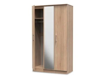 Welcome Devon 3 Door Tall Mirrored Triple Wardrobe (Assembled)