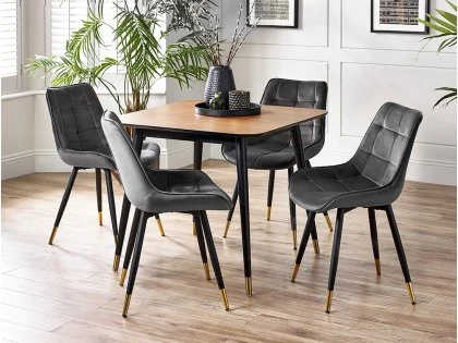 Julian Bowen Hadid Grey Velvet Dining Chair