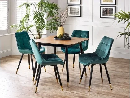 Julian Bowen Hadid Green Velvet Dining Chair