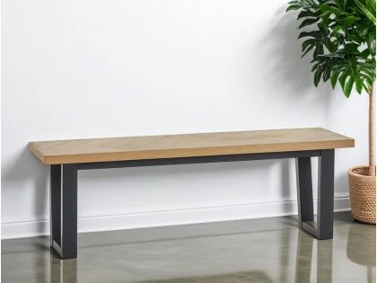 Julian Bowen Hilton 114cm Oak Dining Bench Julian Bowen Hilton 114cm Oak Dining Bench