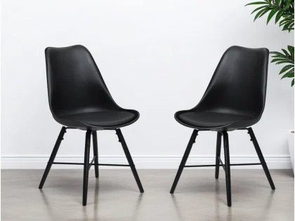 Julian Bowen Kari Set of 2 Black Dining Chairs Julian Bowen Kari Set of 2 Black Dining Chairs