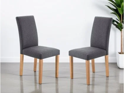 Julian Bowen Hastings Set of 2 Grey Fabric Dining Chairs Julian Bowen Hastings Set of 2 Grey Fabric Dining Chairs