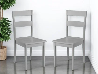 Julian Bowen Kobe Set of 2 Grey Wooden Dining Chairs Julian Bowen Kobe Set of 2 Grey Wooden Dining Chairs