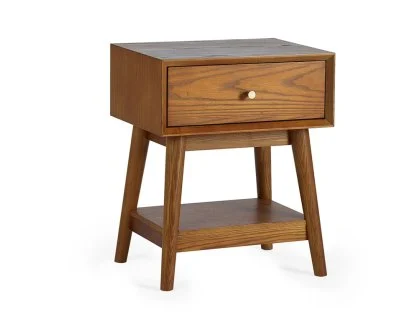 Julian Bowen Lowry Cherry Ash 1 Drawer Bedside Table