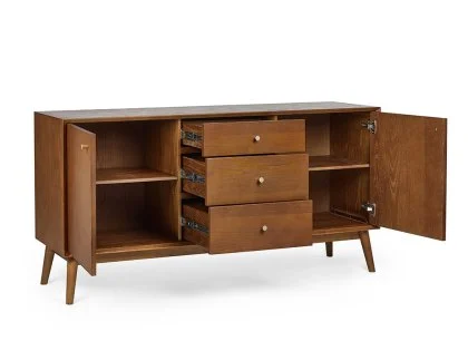 Julian Bowen Lowry Cherry Ash 2 Door 3 Drawer Sideboard