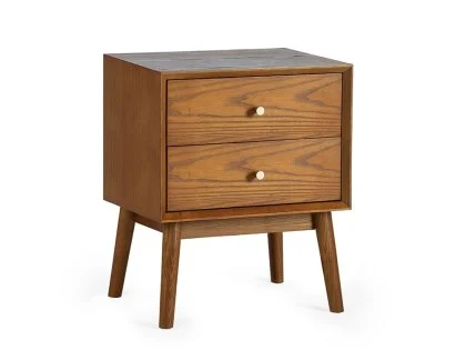 Julian Bowen Lowry Cherry Ash 2 Drawer Bedside Table