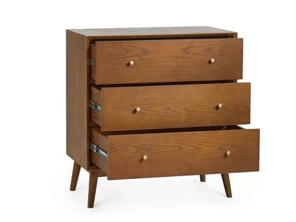 Julian Bowen Lowry Cherry Ash 3 Drawer Chest of Drawers