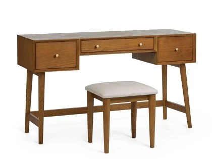 Julian Bowen Lowry Cherry Ash 3 Drawer Dressing Table Set