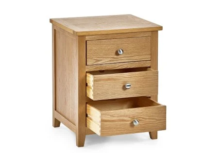 Julian Bowen Mallory Oak 3 Drawer Bedside Table