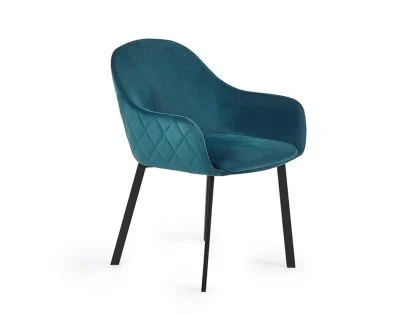 Julian Bowen Lima Teal Velvet Dining Chair