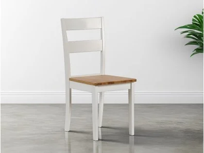 Julian Bowen Linwood White and Oak Dining Chair Julian Bowen Linwood White and Oak Dining Chair