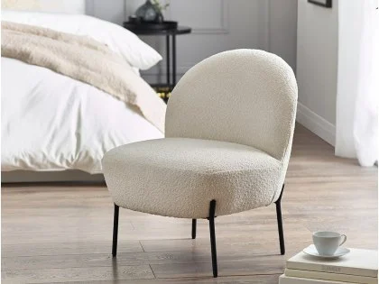 Julian Bowen Lulu Ivory Boucle Accent Chair Julian Bowen Lulu Ivory Boucle Accent Chair