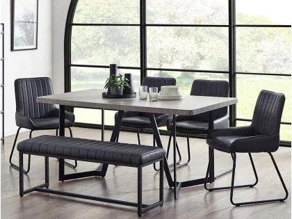 Julian Bowen Miller 160cm Concrete Effect Dining Table Julian Bowen Miller 160cm Concrete Effect Dining Table