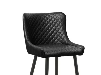 Julian Bowen Luxe Black Faux Leather Bar Stool