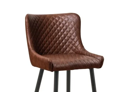 Julian Bowen Luxe Brown Faux Leather Bar Stool