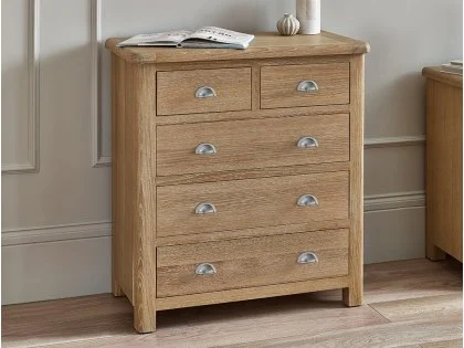 Julian Bowen Memphis Limed Oak 3+2 Drawer Chest of Drawers