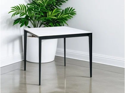 Julian Bowen Miami 80cm White Marble Dining Table Julian Bowen Miami 80cm White Marble Dining Table