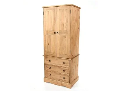 Core Corona 2 Door 3 Drawer Pine Wooden Wardrobe