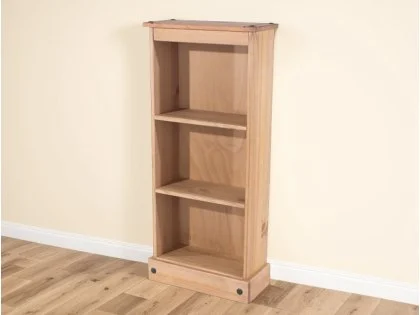 Core Corona Waxed Pine Low Narrow Wooden Bookcase Core Corona Waxed Pine Low Narrow Wooden Bookcase