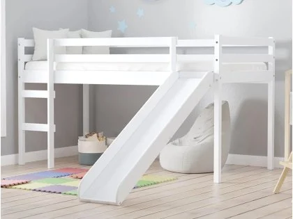 Birlea Frankie 3ft Single White Mid Sleeper Bed Frame with Slide