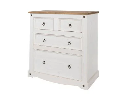 Core Corona White and Pine 2+2 Drawer Chest of Drawers