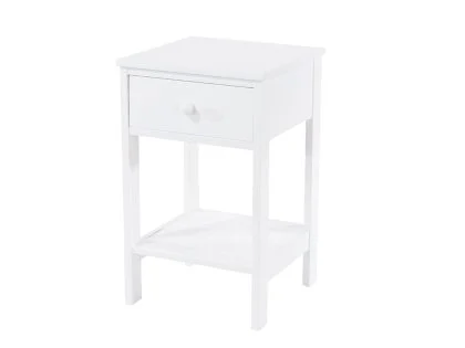 Core Options Shaker White 1 Drawer Petite Bedside Table