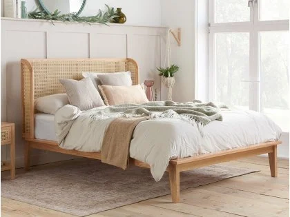 Birlea Astrid Rattan and Oak Wooden Bed Frame Birlea Astrid Rattan and Oak Wooden Bed Frame