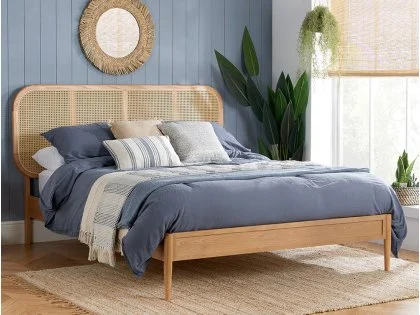 Birlea Elina Rattan and Oak Wooden Bed Frame Birlea Elina Rattan and Oak Wooden Bed Frame