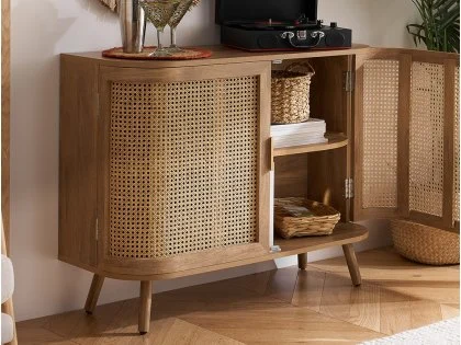 Birlea Noah Rattan and Oak 2 Door Sideboard